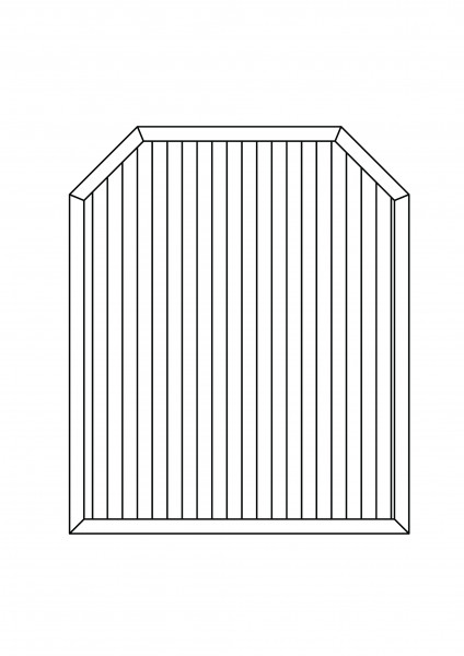 Sichtschutz-Element mit 2 Schrägen, B = 1,50 x H = 1,80/150 m