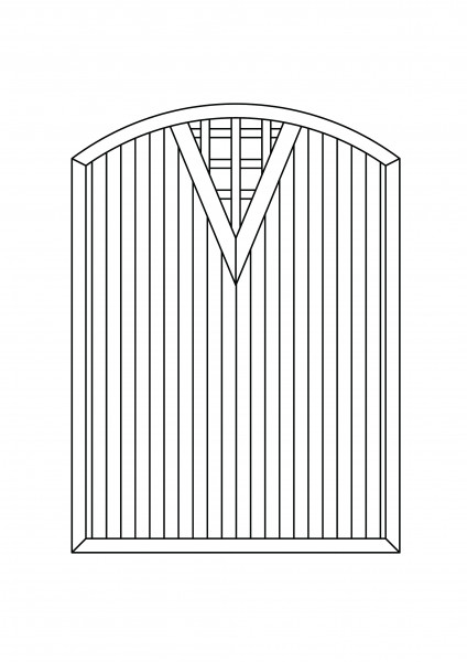 Kombi-Element, Bogen oben V-Einsatz B = 1,50 x H = 1,80/2,05 m