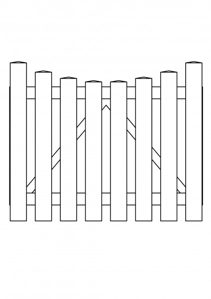 Pforte Bogen unten, B=1,00 m, H=0,80 m, komplett weiß