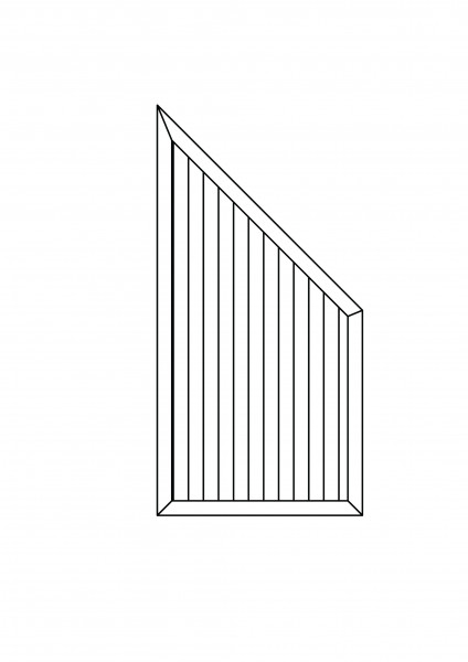 Sichtschutz-Element mit Abschluss-Schräge B = 0,90 x H = 1,80/0,90 m