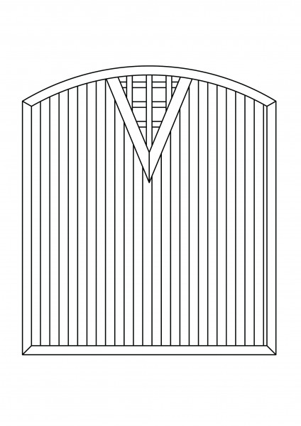 Kombi-Element, Bogen oben V-Einsatz B = 1,80 x H = 1,80/2,05 m