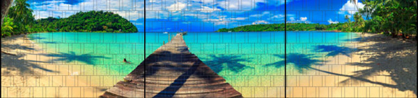 Motiv Karibik - Panorama XXL Sichtschutzstreifen für Doppelstabmattenzaun