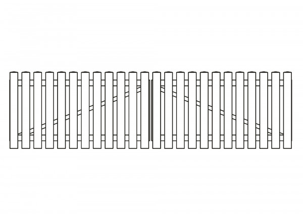 Doppeltor gerade, B=3,00 m, H=0,80 m, komplett weiß