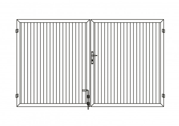 Sichtschutz-Doppeltor rechteckig B = 3,00 x H = 1,80 m