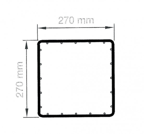 RUBIN quadratisch 27 cm, Höhe 1200 mm verzinkt