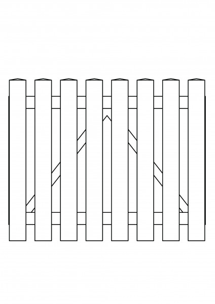 Pforte gerade, B=1,00 m, H=0,80 m, komplett weiß