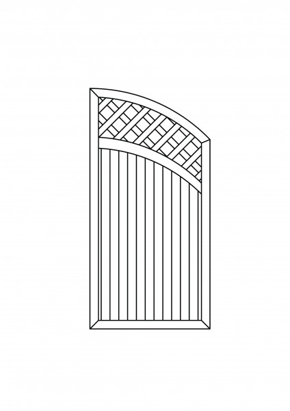 Abschluss mit Bogen, "Sondermaß" bis maximal B = 0,90 x H = 1,80/1,40 m B = 0,90 x H = 1,80/1,40 m