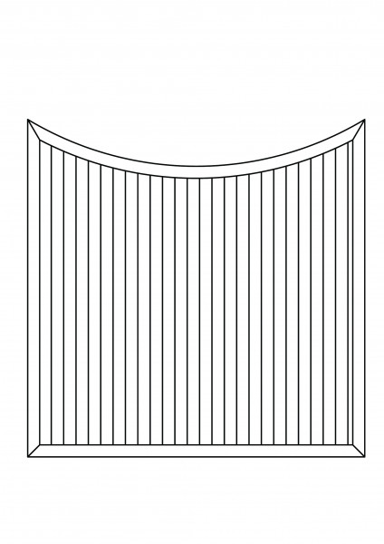 Sichtschutz-Element mit Bogen unten "Sondermaß" bis maximal B = 1,80 x H = 1,80/1,55 m