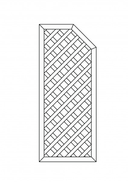 Rankgitter rechteckig, mit 1 Schräge, B = 0,75 x H = 1,80 / 1,50 m