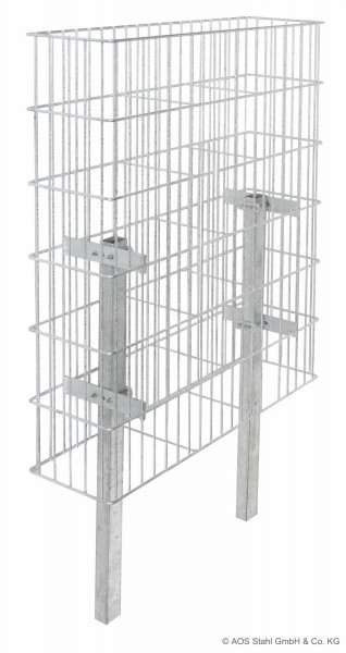 Gabione JUMBO 1000x1008 mm - feuerverzinkt - inkl. Pfosten