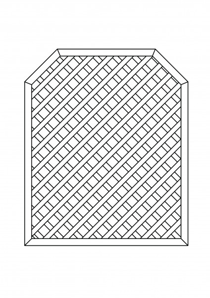 Rankgitter rechteckig, mit 2 Schrägen, B = 1,80 x H = 1,80 / 1,50 m