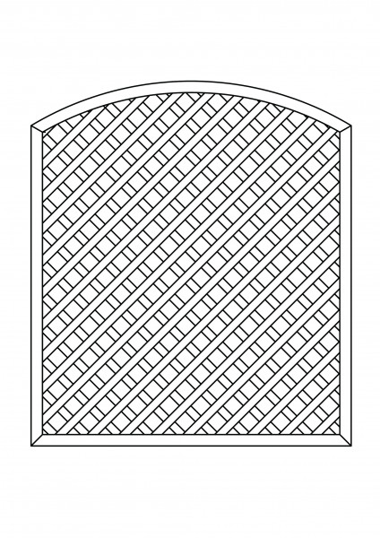 Rankgitter rechteckig mit Bogen oben, B = 1,80 x H = 1,80 / 2,05 m