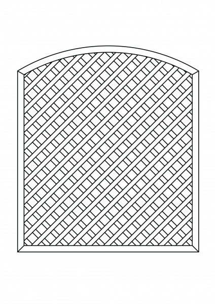 Rankgitter rechteckig mit Bogen oben, B = 1,80 x H = 1,80 / 2,05 m