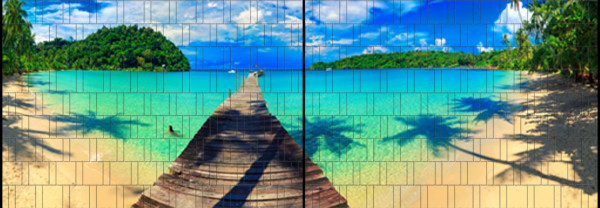 Motiv Karibik - Panorama XL Sichtschutzstreifen für Doppelstabmattenzaun