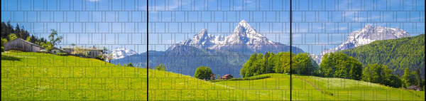 Motiv Alpen - Panorama XXL Sichtschutzstreifen für Doppelstabmattenzaun