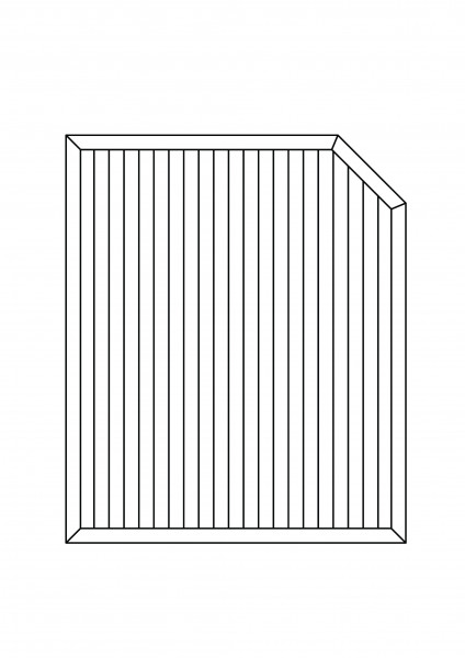 Sichtschutz-Element mit 1 Schräge, B = 1,50 x H = 1,80/150 m