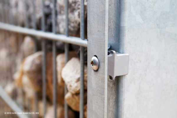 Paket-DOPPELPFOSTEN-DPSAA 1,40 m hoch, 2,51 m lang, 90 mm tief, RAL7016 zum Einbetonieren