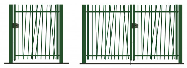 JUNGLE Doppeltor Breite = 5,00 m Höhe = 2,00 m RAL 7016