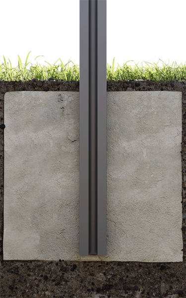 VIDUAL Alu-Mittelpfosten: zum Aufdübeln, H= 1,4 m, RAL 7016 FS