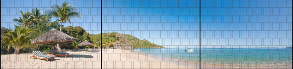 Motiv Sandstrand - Panorama XXL Sichtschutzstreifen für Doppelstabmattenzaun