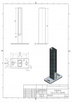 Fußplatte schmal mit Rohrstutzen für Typ A / PM / U, Platte 80 x 150 mm Fußplatte schmal mit Rohrstutzen für Typ A / PM / U, Platte 80 x 150 mm