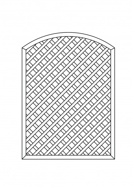 Rankgitter rechteckig mit Bogen oben, B = 1,50 x H = 1,80 / 2,05 m