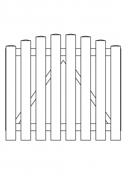 Pforte Bogen oben, B=1,00 m, H=0,80 m, komplett weiß