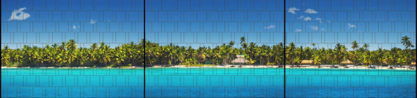 Motiv Palm Beach - Panorama XXL Sichtschutzstreifen für Doppelstabmattenzaun