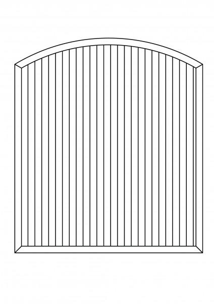 Sichtschutz-Element mit Bogen oben B = 1,80 x H = 1,80/2,05 m