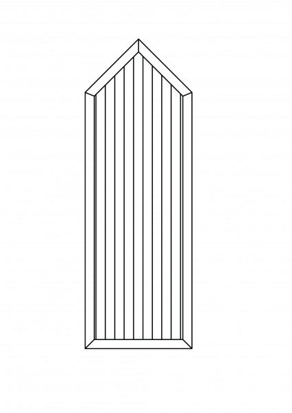 Sichtschutz-Element mit Spitze "Sondermaß" bis maximal B = 0,75 x H = 1,80/2,1775 m