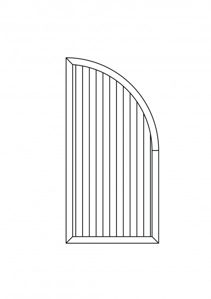 Sichtschutz-Element mit Abschluss-Bogen B = 0,90 x H = 1,80/0,90 m
