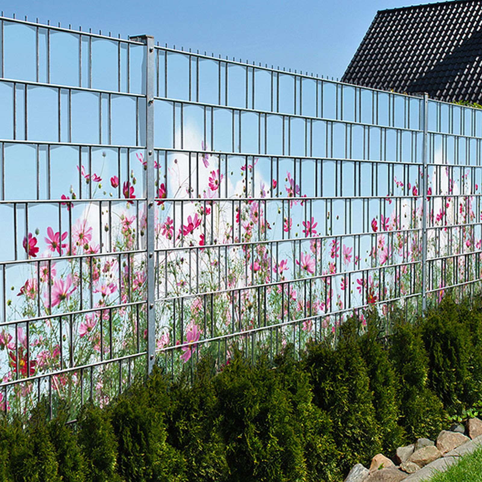 Sichtschutzstreifen, Motiv Sommerblumen Individuelle Zaunfolie PES